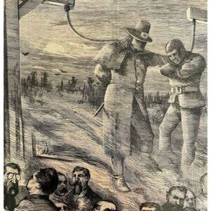 Thomas Nast Gallows 1871 Victorian Woodcut Engraving Political Satire LGBinTN1